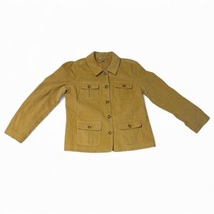 Christopher & Banks Golden Yellow Button Front Corduroy Jacket Size M
